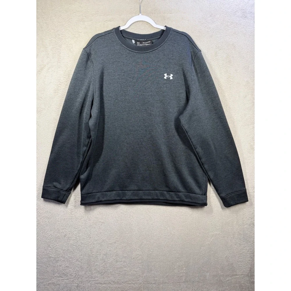 Under Armour Golf Crewneck Sweater Mens 2XL Grey ColdGear Storm Pullover 1360603